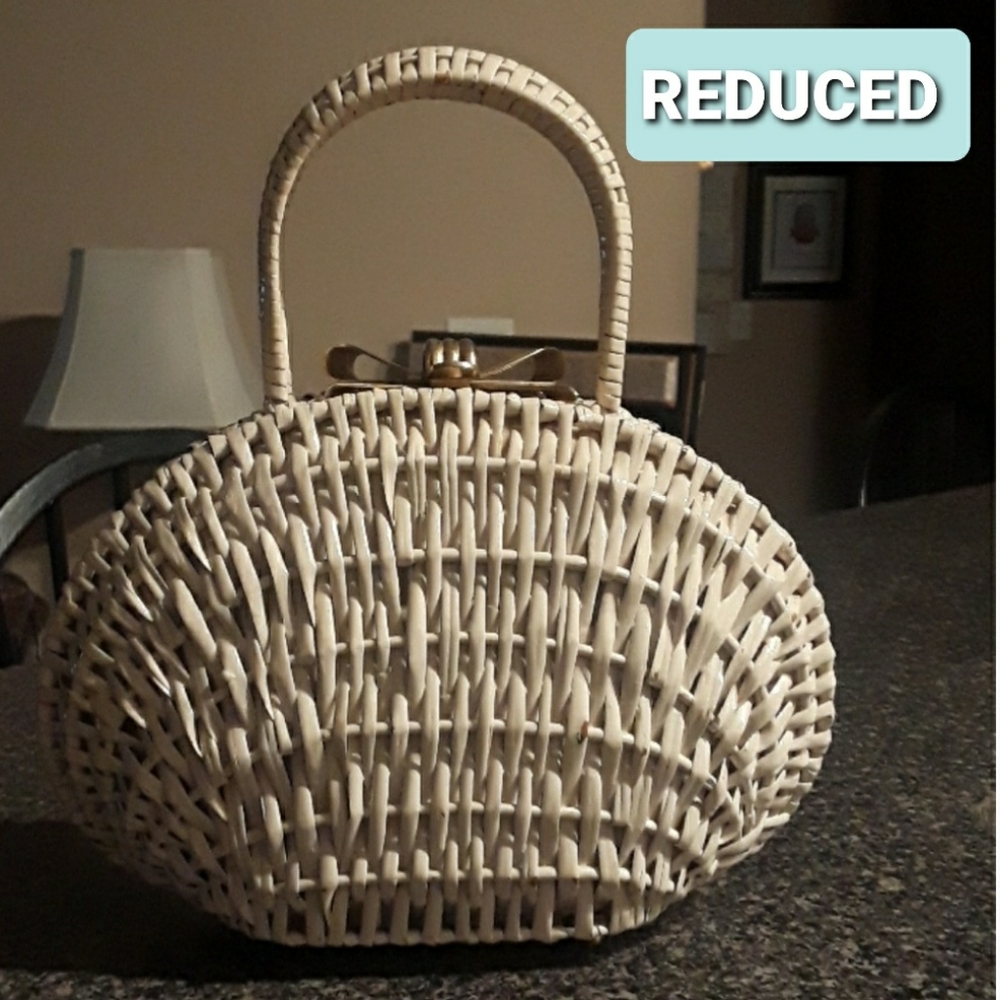 Vtg Koret Handwoven Basket Weave Handbag